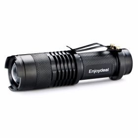 5 Colors Mini LED Flashlight Q5 2000lm Waterproof LED Laterna 1 Modes Zoomable PortableTorch Penlight AA 14500 (Color: black)