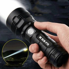 Strong Light Flashlight Rechargeable Ultra-Bright Long-Range LED Outdoor (Color: black)